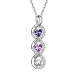 Sterling Silver Personalized  Birthstone Infinity Necklace for Women