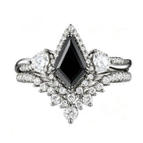 Sterling Silver 10K  14K  18K Gold 1CT-4CT Black Onyx Engagement Ring Gothic Wedding Promise Ring