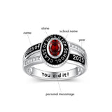 Sterling Silver 10K Gold 14K Gold 18K Gold Personalized Birthstone Engraved Class Ring Graduation Ring