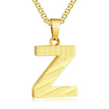 14K Gold Plated American Flag Initial Pendant Necklace for Men