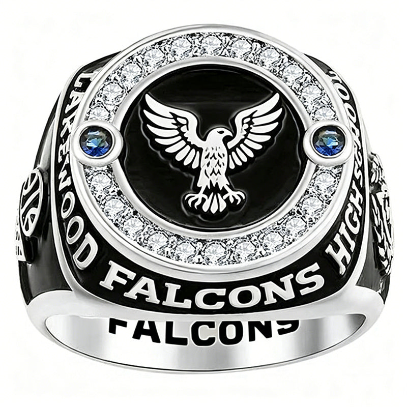 Copper Sterling Silver Custom Birthstone  Engraved Class Ring for Men Gift Class Of 2026