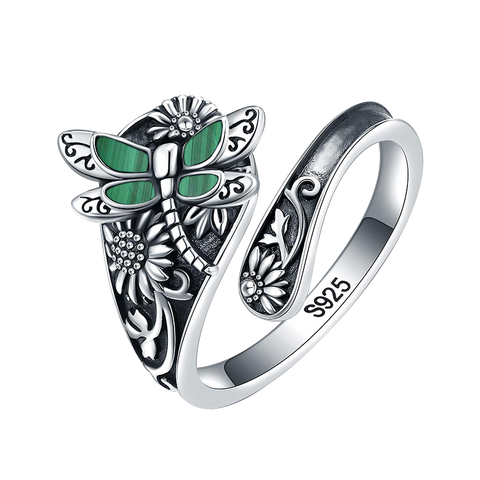 Sterling Silver Oxidized Dragonfly Butterfly Hummingbird Sea Turtle Anchor CrossTree of Life Sunflower Spoon Ring