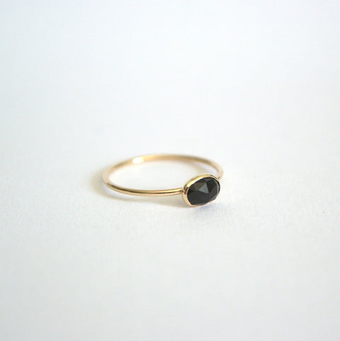 Sterling Silver Oval Moss Agate Ring with Rainbow Moonstone, Turquoise, and Black Onyx