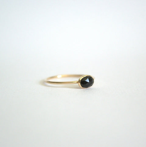 Sterling Silver Oval Moss Agate Ring with Rainbow Moonstone, Turquoise, and Black Onyx