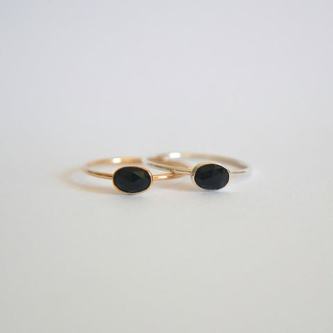 Sterling Silver Oval Moss Agate Ring with Rainbow Moonstone, Turquoise, and Black Onyx
