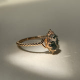Sterling Silver Natural Moss Agate  Ring