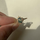 Sterling Silver Natural Moss Agate  Ring