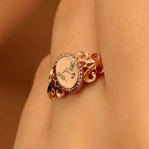 Sterling Silver Hummingbird Animal Ring