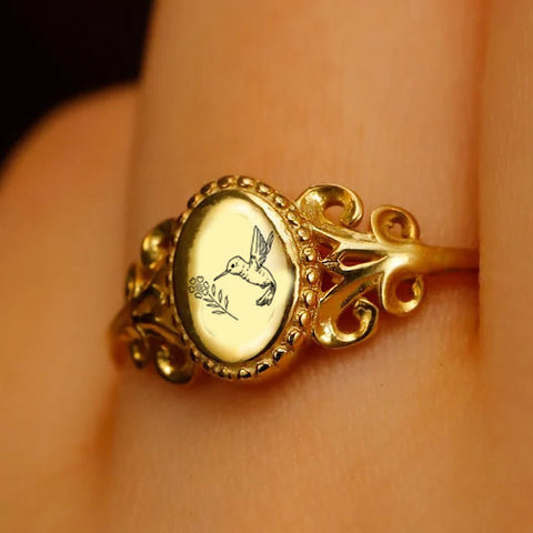 Sterling Silver Hummingbird Animal Ring
