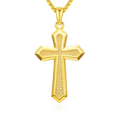 14K Gold Plated Cross Pendant Necklace for Men