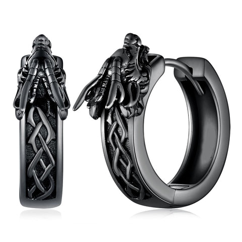 14K Gold Plated Viking  Hoop Earrings for Men