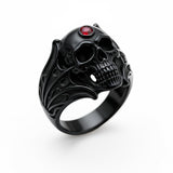 Sterling Silver 10K 14K 18K Gold 2-5CT Heart  Birthstone  Gothic Skeleton Halloween Skull Bat Ring