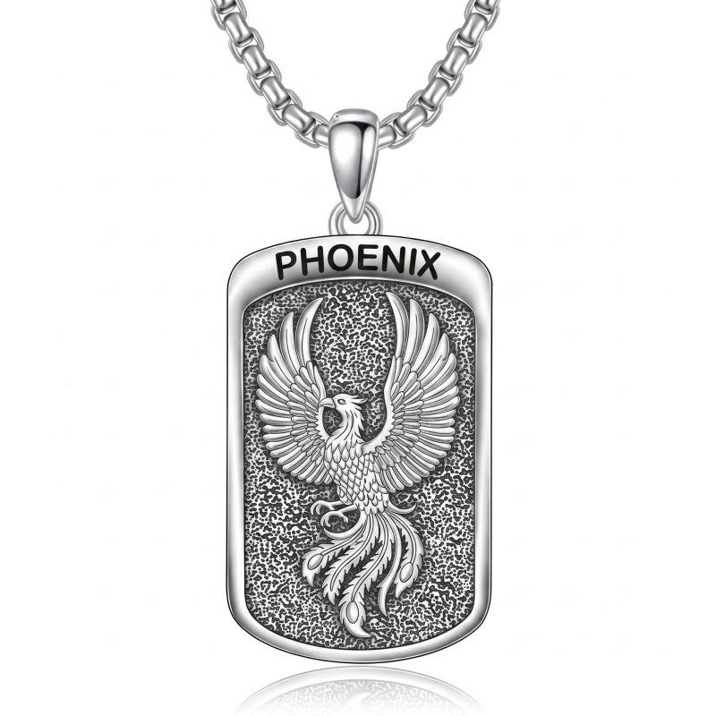 Sterling Silver Tiger Eagle Lion Dragon Phoenix Necklace for Men Animal Jewelry Gifts for Chrismas Birthday