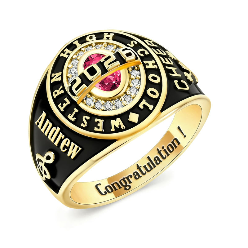 Sterling Silver Personalized 2026 High School College University Graduation Ring