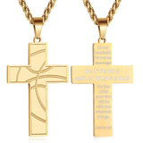 14K Gold Plated Bible Verse Basketball Cross Pendant Necklace for Men