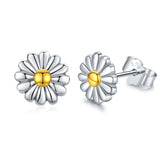 Sterling Silver Daisy Stud Earrings