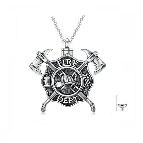 Sterling Silver Firefighter Urn Necklace