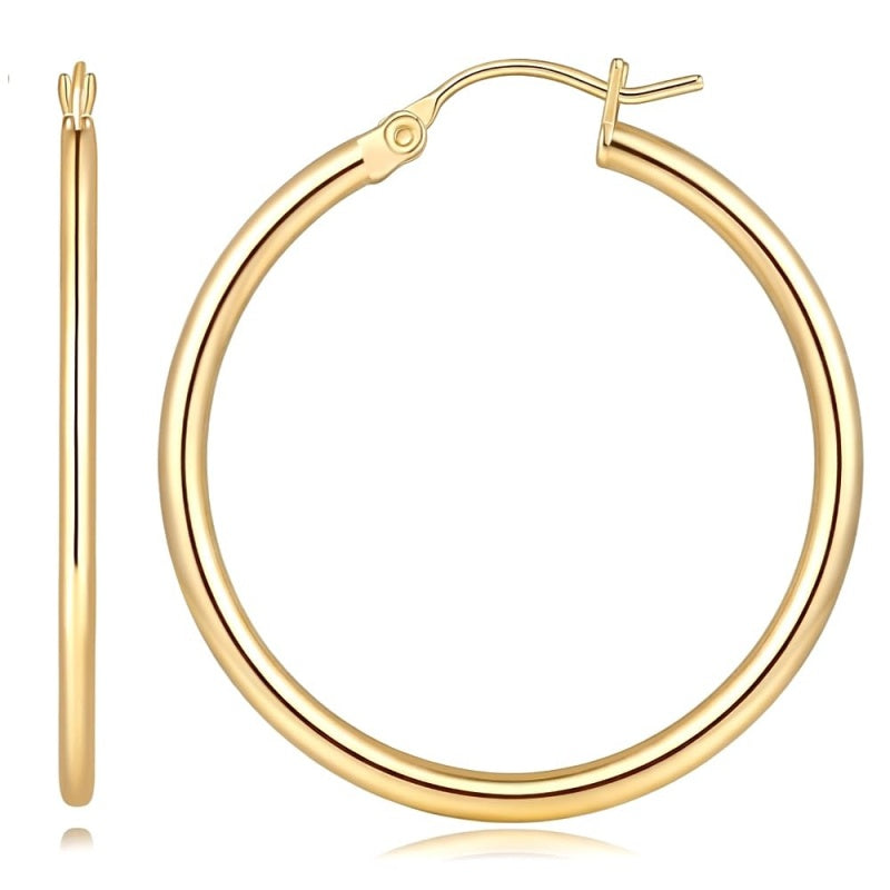 14K Gold Plated  Hoop Earrings for Women