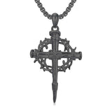 Sterling Silver Nail Cross Pendant Necklace for Men