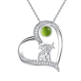 Sterling Silver Highland Cow Pendant Necklace