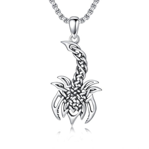 Sterling Silver  Eagle Elephant Fox Octopus Trident  Pig Raven Scorpion Pendant Necklace