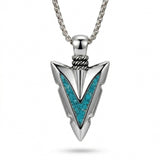 Malachite Turquoise Arrow Pendant Necklace for Men
