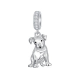 Sterling Silver Pit Bull Schnauzer Yorkie Corgi Dachshund Dog Charm Beads Fits Bracelets & Necklaces  for Women