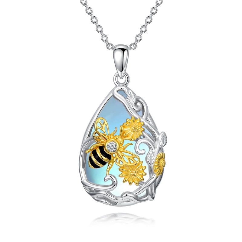 Sterling Silver Blue Dragonfly Pendant Necklace