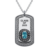 Sterling Silver Personalized Birthstone Class Necklaces High School, College University Pendant Necklace
