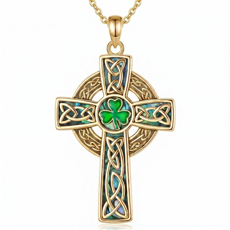 14K Gold Plated Cross Necklace for Women