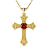 14K Gold Plated  Birthstone Cross Necklace  Pendant Necklace Mother's Day Birthday Gifts for Women