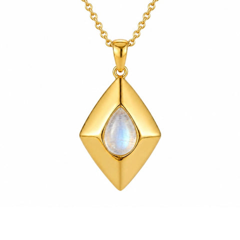 14K Gold Plated Bohemian Teardrop Pendant Necklace for Women