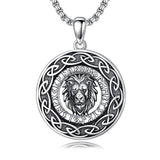 Sterling Silver Tiger Eye Eagle Lion Pendant Necklace for Men