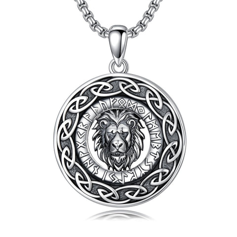 Sterling Silver Tiger Eye Eagle Lion Pendant Necklace for Men