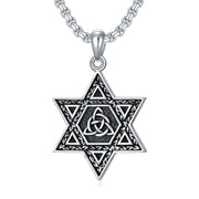 Sterling Silver Crown Jesus Fish Celtic Knot ChaiLion Star of David Pendant Necklace