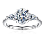 Sterling Silver D Color VVSI Clarity Simulated Moissanite Wedding Ring