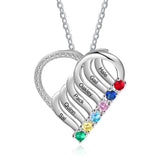 Sterling Silver Personalized  Engraved 2-6 Names Family Pendant Necklace