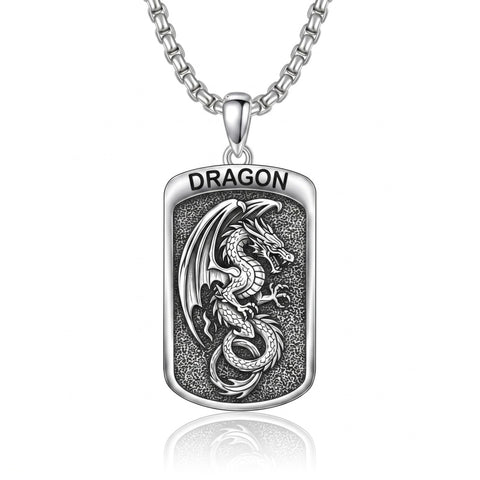 Sterling Silver Tiger Eagle Lion Dragon Phoenix Necklace for Men Animal Jewelry Gifts for Chrismas Birthday