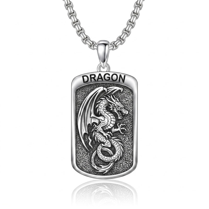 Sterling Silver Tiger Eagle Lion Dragon Phoenix Necklace for Men Animal Jewelry Gifts for Chrismas Birthday