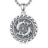 Sterling Silver 12 Zodiac Astrology Horoscope Pendant Necklace