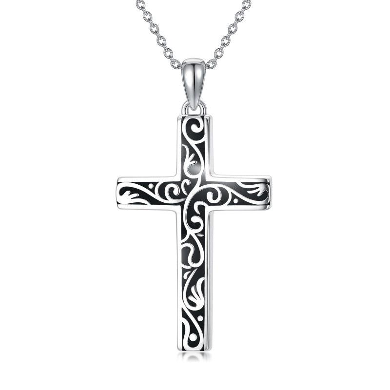 Sterling Silver Cross Pendant Necklace Christian Religious Jewelry Gifts for Anniversary