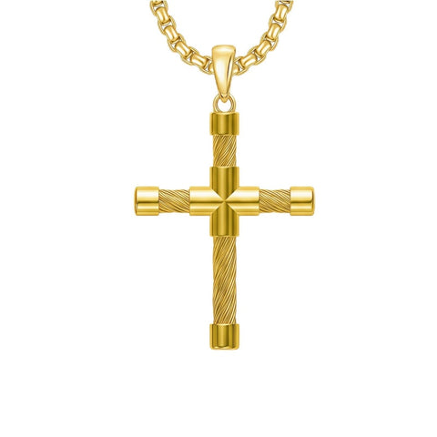 14K Gold Plated Cross Pendant Necklace Christian Jewelry Gifts