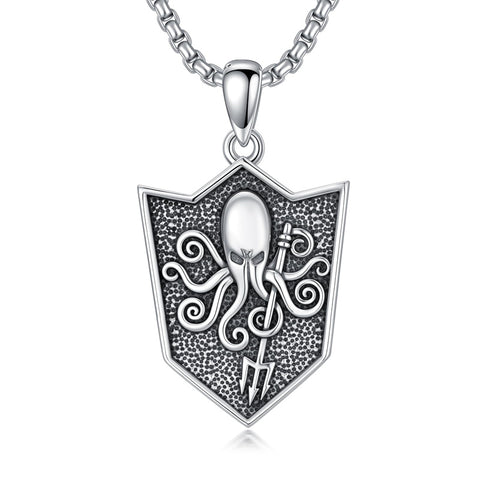 Sterling Silver  Eagle Elephant Fox Octopus Trident  Pig Raven Scorpion Pendant Necklace