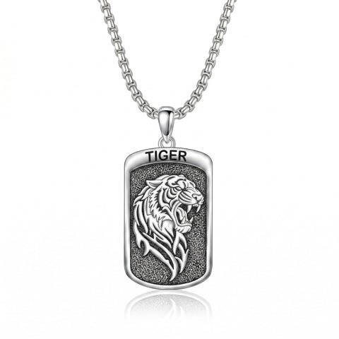 Sterling Silver Tiger Eagle Lion Dragon Phoenix Necklace for Men Animal Jewelry Gifts for Chrismas Birthday
