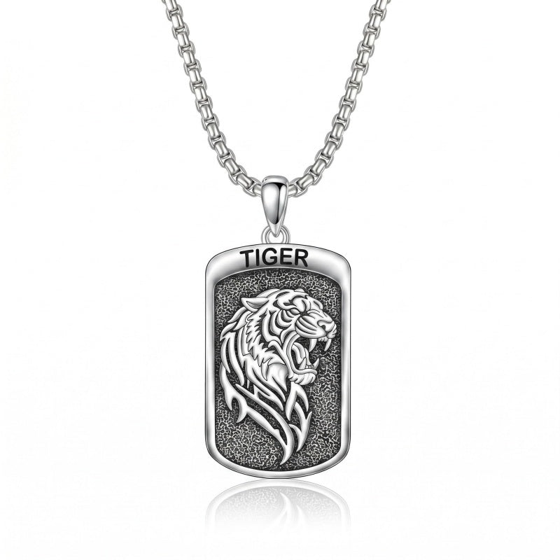 Sterling Silver Tiger Eagle Lion Dragon Phoenix Necklace for Men Animal Jewelry Gifts for Chrismas Birthday