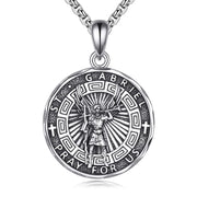 Sterling Silver Saint Gabriel,Saint Jude,Saint Benedict,Saint Patrick ,Saint Peregrine Pendant Necklace