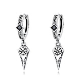 Sterling Silver Viking Raven Stud Dangle Earrings