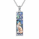 Sterling Silver Abalone Shell Bar Cardinal Bee Butterfly Hummingbird Dragonfly Phoenix Pendant Necklace for Women
