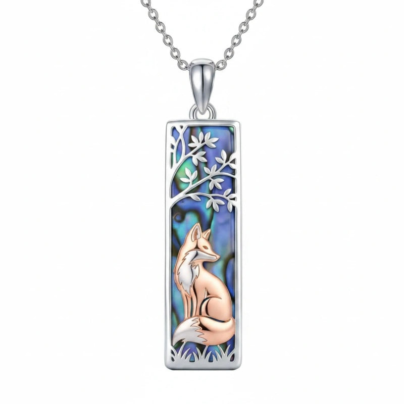 Sterling Silver Abalone Shell Bar Cardinal Bee Butterfly Hummingbird Dragonfly Phoenix Pendant Necklace for Women