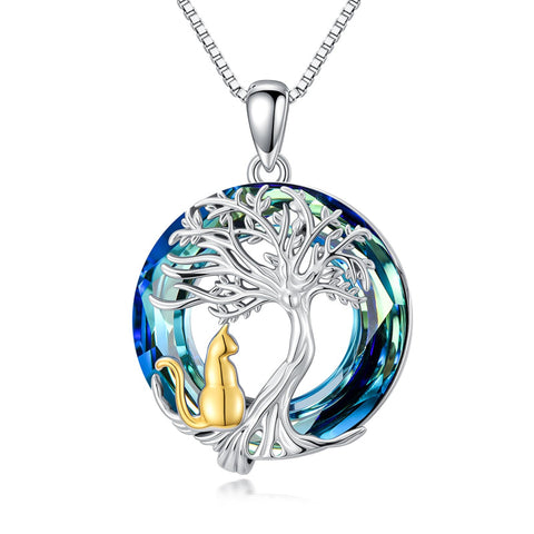 Sterling Silver Crystal Tree of Life Cardinal  Cat Hummingbird Dog Dragonfly Eagle Pendant Necklace